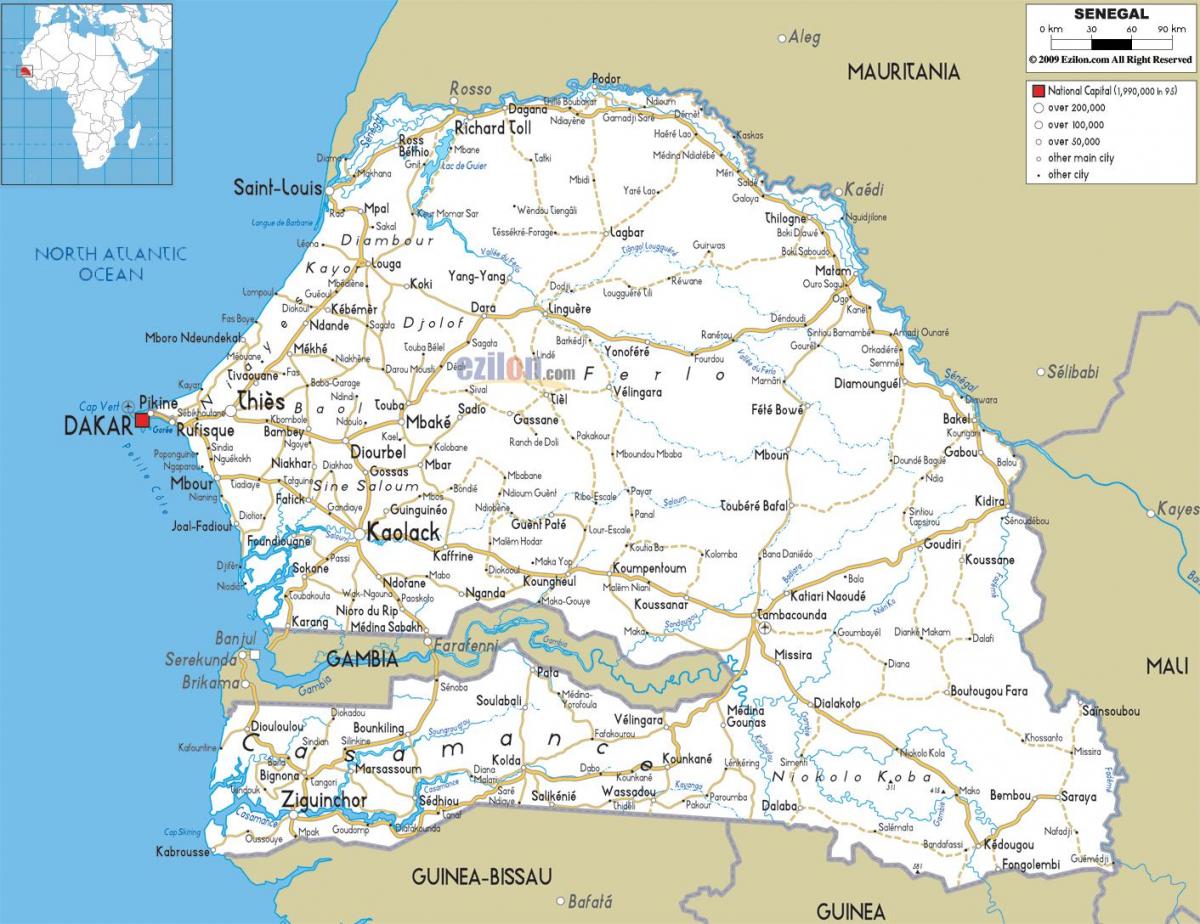 セネガルcasamance地図