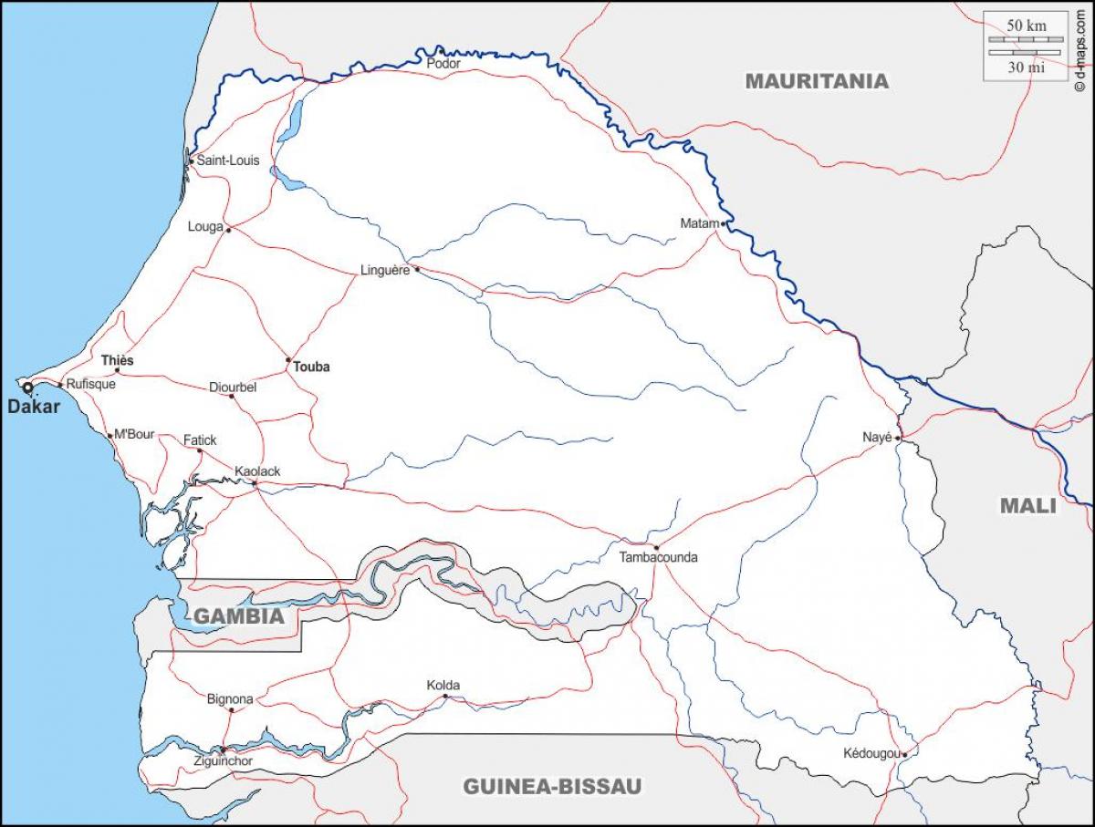 地図toubaセネガル