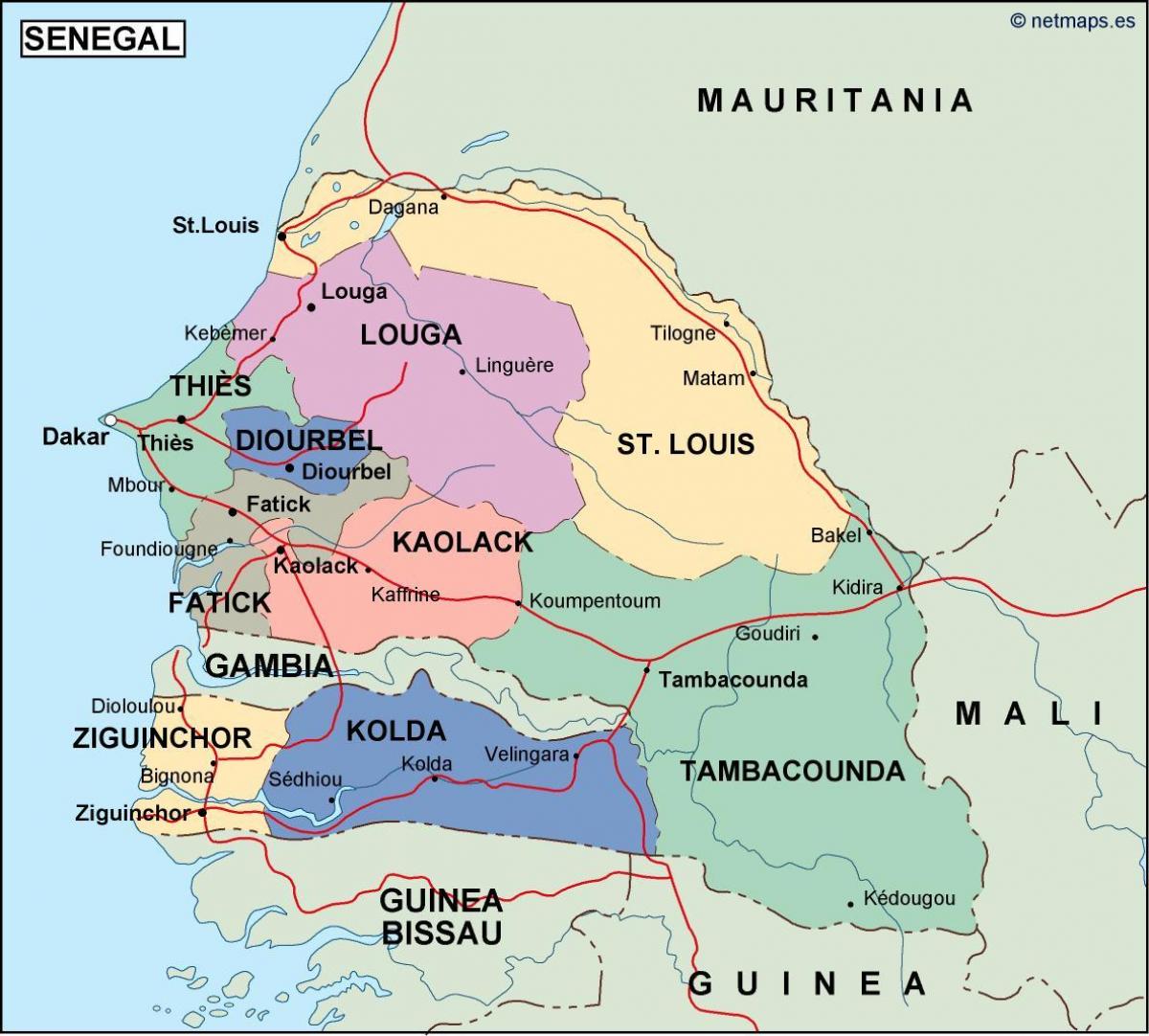 地図の国セネガル
