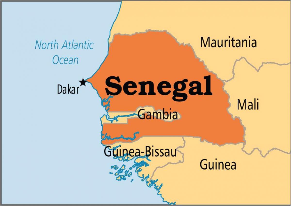 セネガルの世界地図