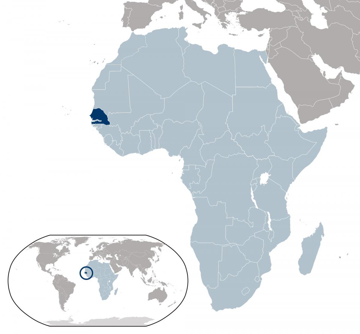 地図のセネガルの場所が世界の